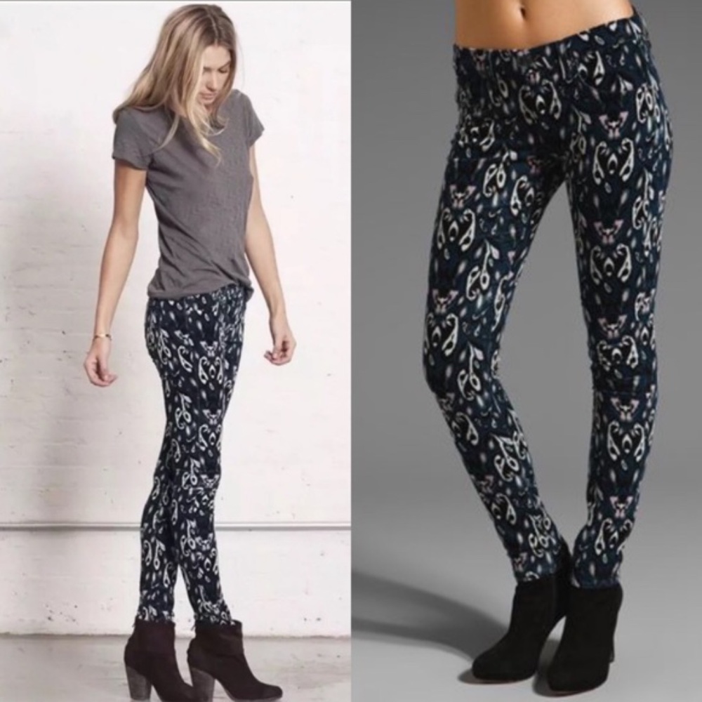 rag & bone paisley Ikat print corduroy skinny 27